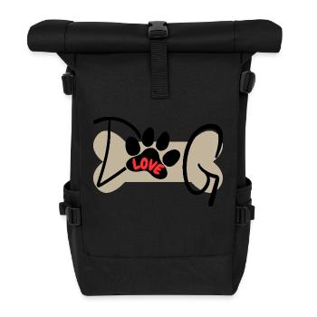 DOG LOVE - Rolltop Rucksack - Schwarz - Vorne