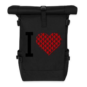 I Heart - Rolltop Rucksack - Schwarz - Vorne