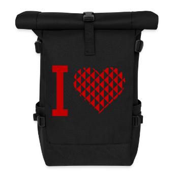 i heart - Rolltop Rucksack - Schwarz - Vorne