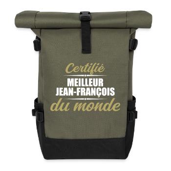 Certifié meilleur jean françois du monde - Sac à dos roll top - olive/noir - Devant