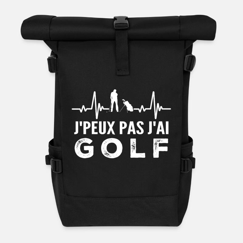 Je peux pas j'ai golf - Sac à dos roll top - noir