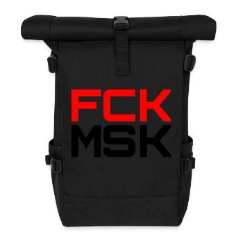 FCK MSK in Deinen WUNSCHFARBEN! - Rolltop Rucksack - Schwarz - Vorne