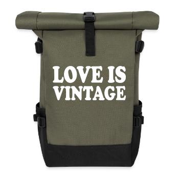 Love is vintage - Roll Top Backpack - olive/black - Front