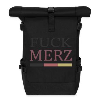 fuck merz - Rolltop Rucksack - Schwarz - Vorne