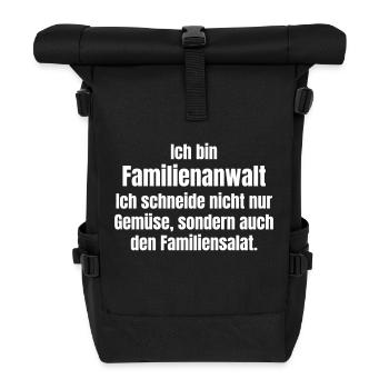 Avocat en droit de la famille - Sac à dos roll top - noir - Devant
