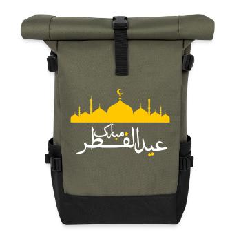 Islam Eid Mubarak - Rolltop Rucksack - Olive/Schwarz - Vorne