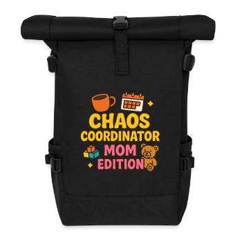 Chaos Coordinator – Mom Edition - Rolltop Rucksack - Schwarz - Vorne