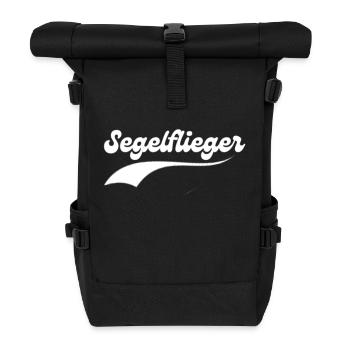 Segelflieger in cooler Retro Schrift Segelfliegen - Rolltop Rucksack - Schwarz - Vorne