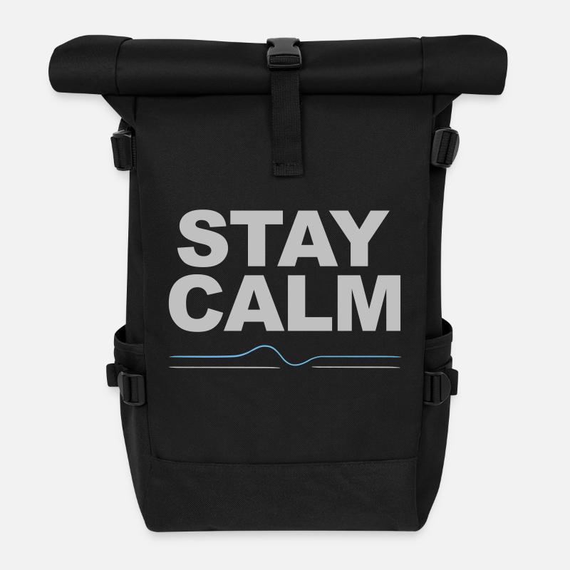 Ruhig bleiben EKG Lifeline Relax Ruhe - Rolltop Rucksack - Schwarz