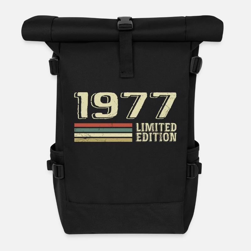 Nées en 1977 anniversaire 1977 Vintage 1977 - Sac à dos roll top - noir
