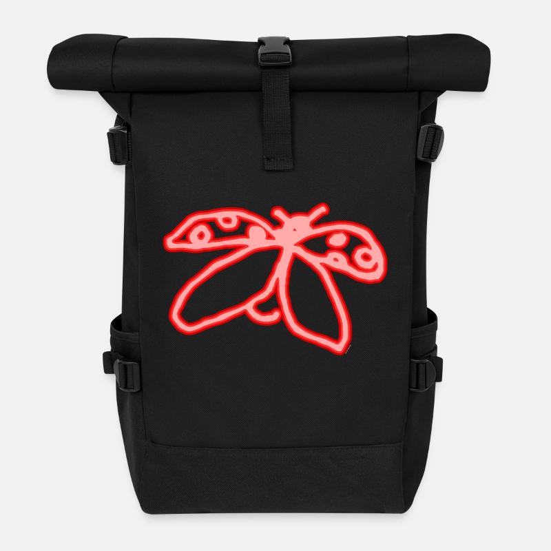 Coccinelle néon - Sac à dos roll top - noir