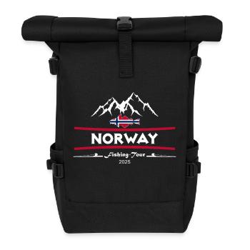 Fishing Tour Norway 2025 - Rolltop Rucksack - Schwarz - Vorne