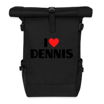 I love Dennis Rotes Herz Liebe Fan Geschenk - Rolltop Rucksack - Schwarz - Vorne