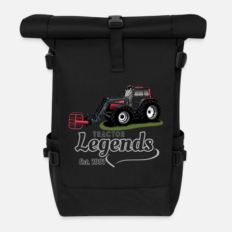 Traktor Legends Vintage Druck - Rolltop Rucksack - Schwarz