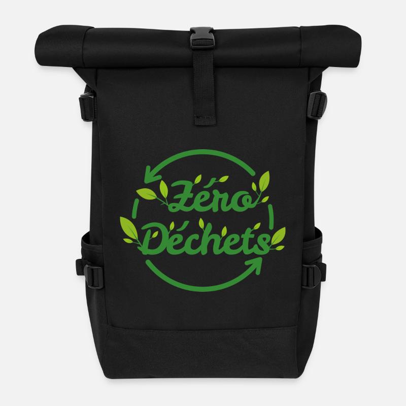 Zero Waste Anlagen - Rolltop Rucksack - Schwarz