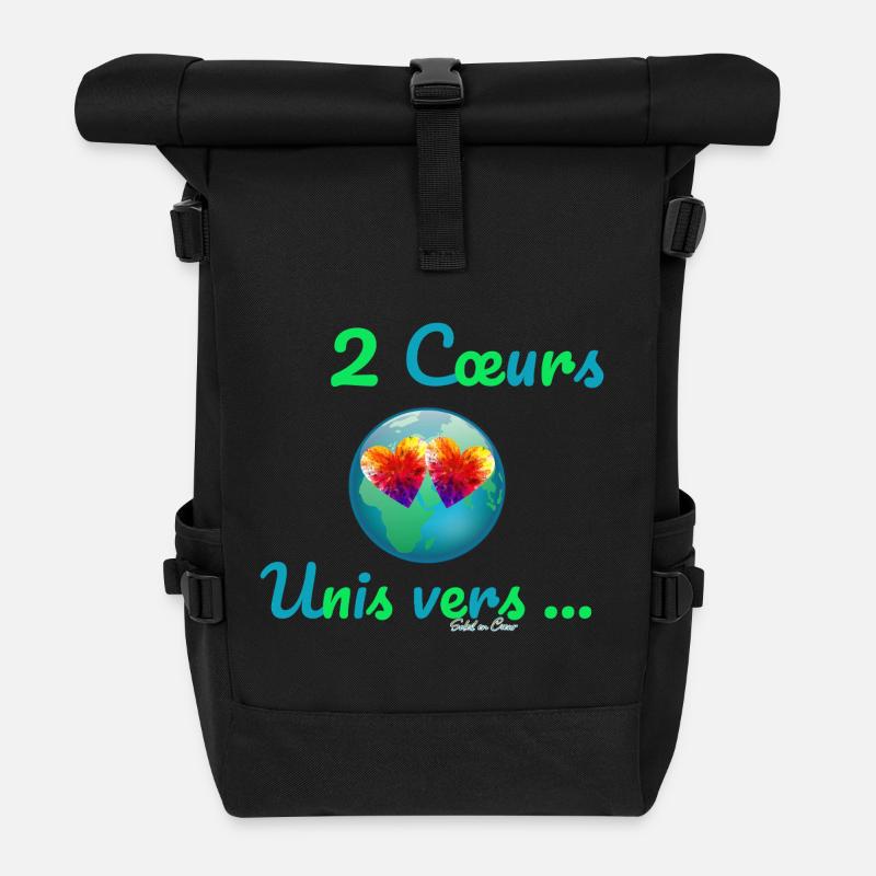 2 Cœurs Unis vers… - Sac à dos roll top - noir
