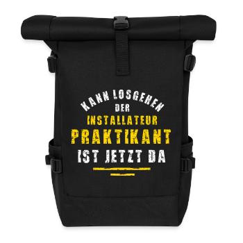 Installateur Praktikant Installateure Praktikum - Rolltop Rucksack - Schwarz - Vorne