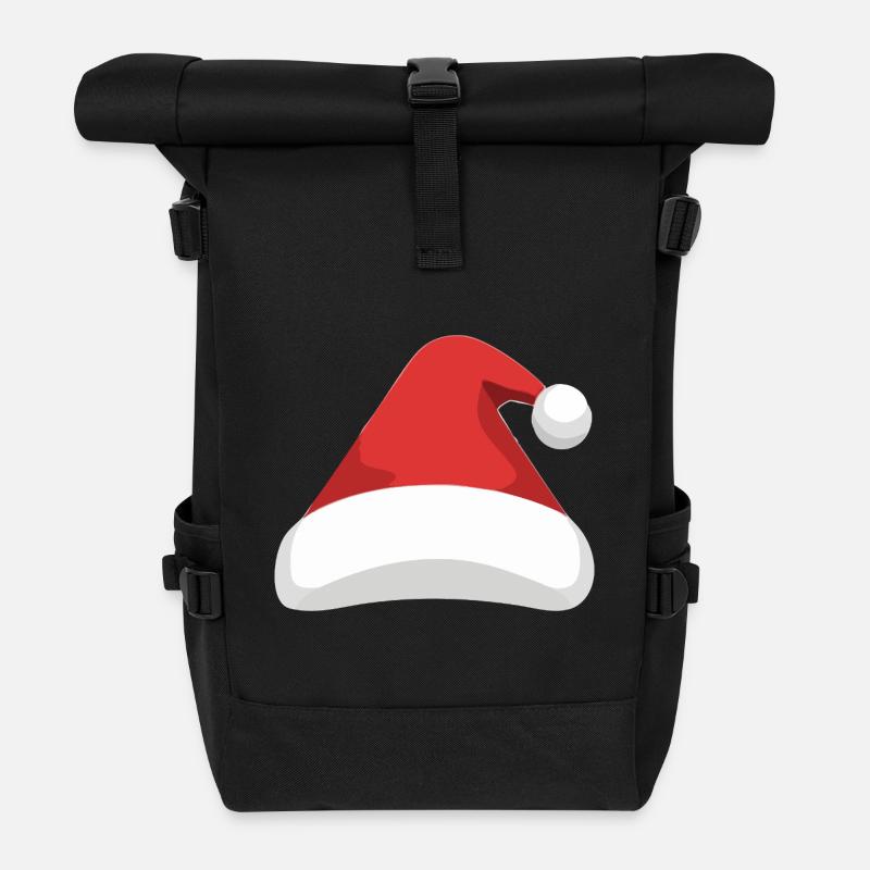Elf Hat Santa Hat - Roll Top Backpack - black