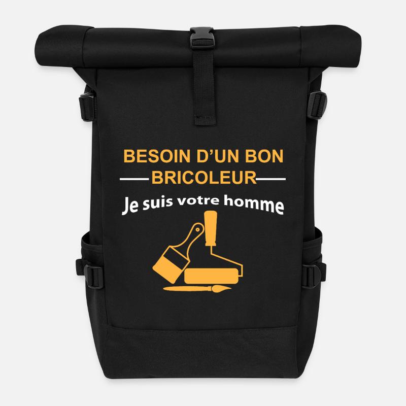 Handwerker: Ich bin dein Mann - Rolltop Rucksack - Schwarz