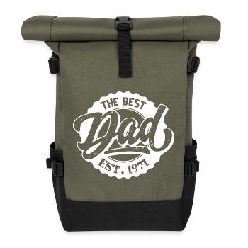 The Best Dad EST 1971 - Rolltop Rucksack - Olive/Schwarz - Vorne