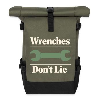 Tractor Mechanic Diesel Repair Tech - Roll Top Backpack - olive/black - Front