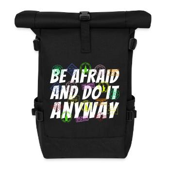 Passport Travel Stamp World Travel Gift - Roll Top Backpack - black - Front