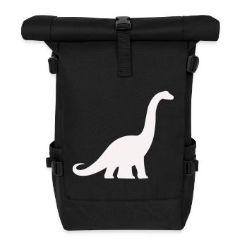 Silhouette de dinosaure à long cou - Sac à dos roll top - noir - Devant