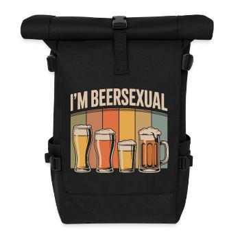 I'm Beersexual Funny Beer Drinking Humor Quote - Roll Top Backpack - black - Front