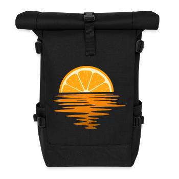 Orange Sunset Ocean Minimal Summer Beach - Sac à dos roll top - noir - Devant