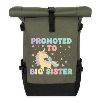 Révélation du sexe Baby Shower Grande Sœur Maman Papa - Sac à dos roll top - olive/noir - Devant