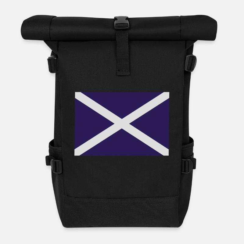 Schottland-Flagge - Scottish Saltire - Rolltop Rucksack - Schwarz