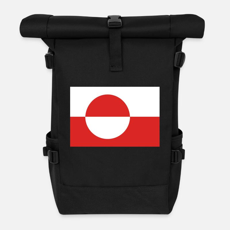 Groenland - drapeau - Sac à dos roll top - noir