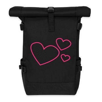 herzen - Rolltop Rucksack - Schwarz - Vorne
