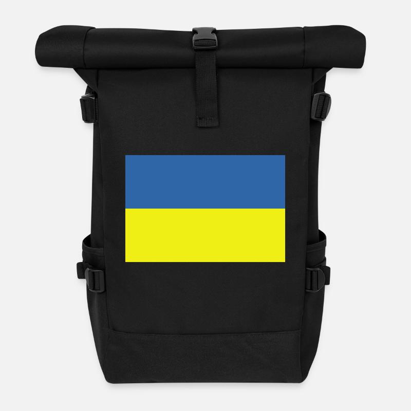 Ukraine - drapeau - Sac à dos roll top - noir