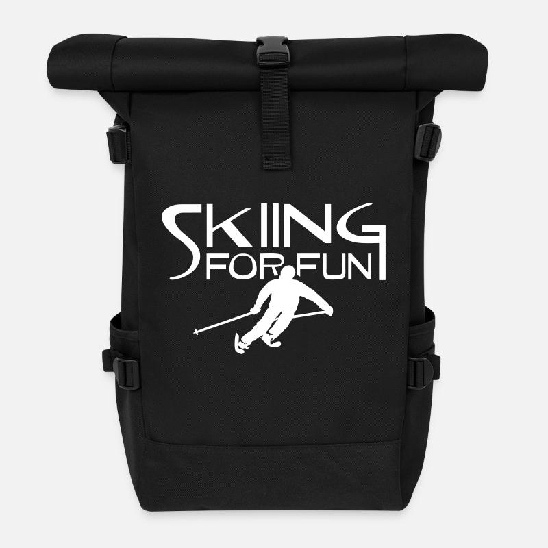 ski resort skies ski area skiing - Roll Top Backpack - black