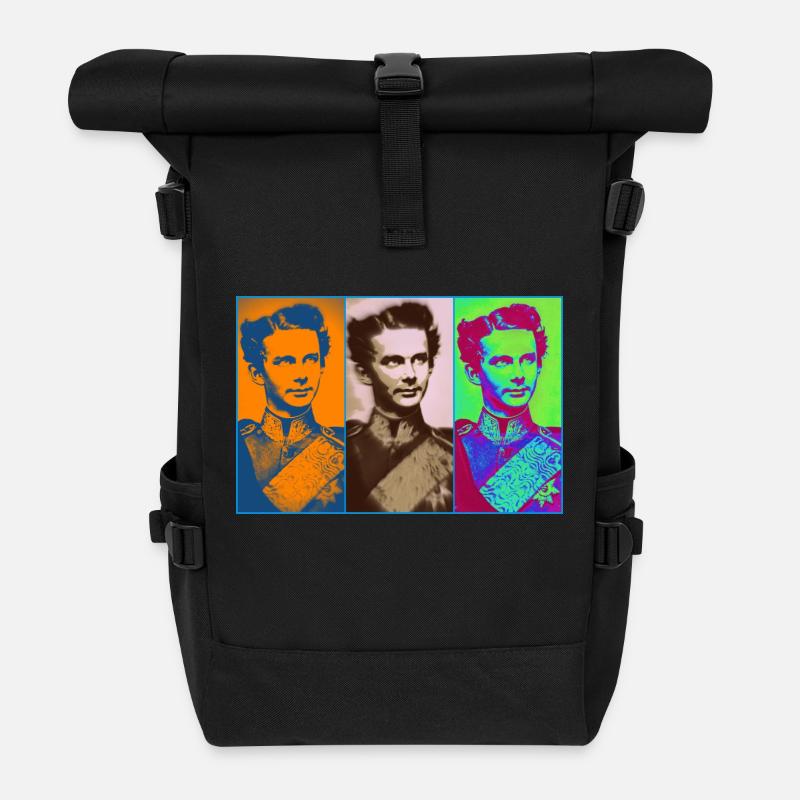 Ludwig II 3 times - Rolltop Rucksack - Schwarz
