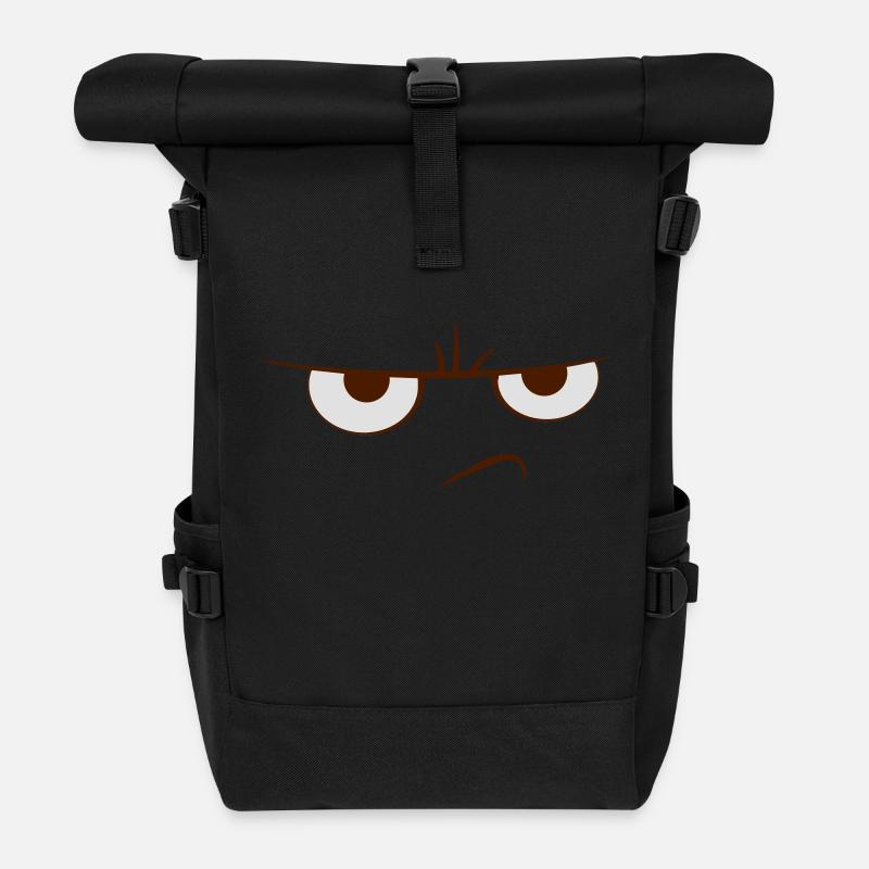 Beleidigt Cartoon - Rolltop Rucksack - Schwarz
