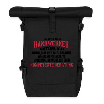 Handwerker Beratung - Rolltop Rucksack - Schwarz - Vorne