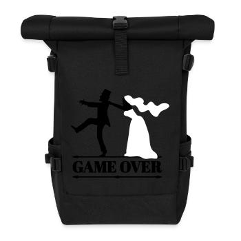 JGA game over Bachelor farewell wedding party - Roll Top Backpack - black - Front