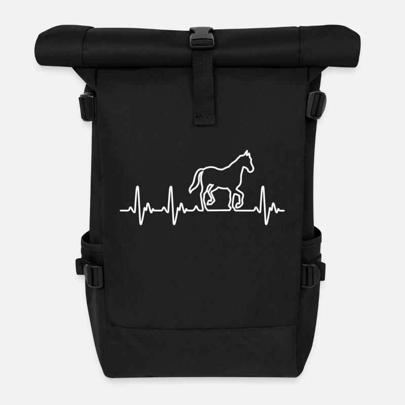 Coeur pour les chevaux - Sac à dos roll top - noir