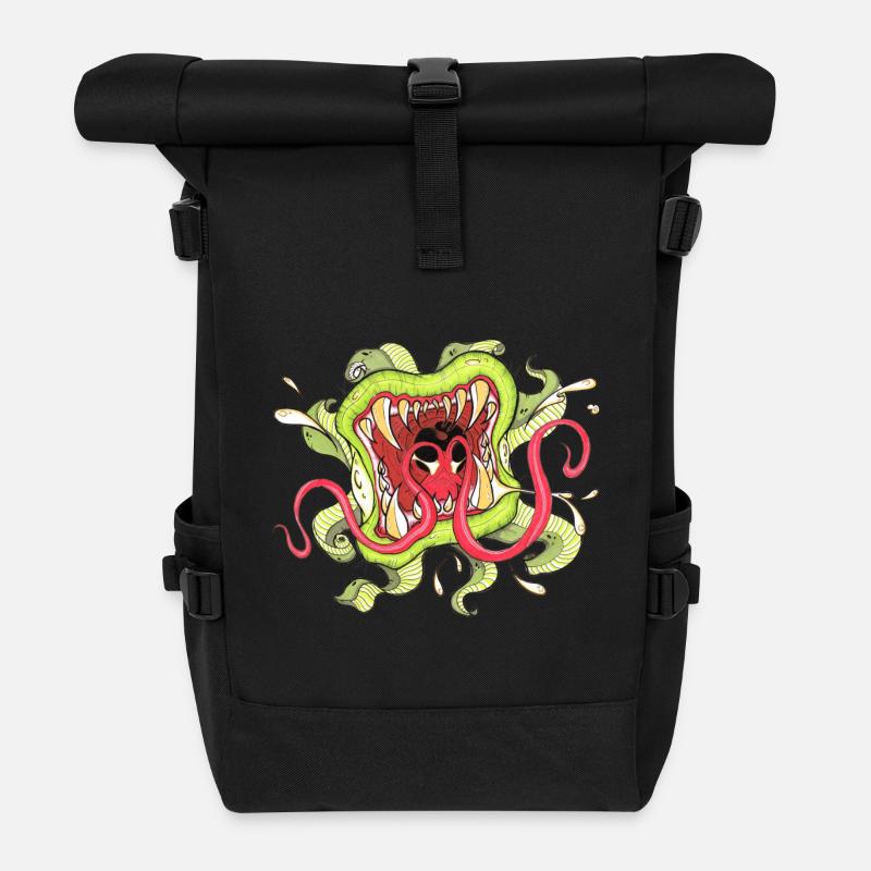 Plante Carnivore Tattoo - Sac à dos roll top - noir