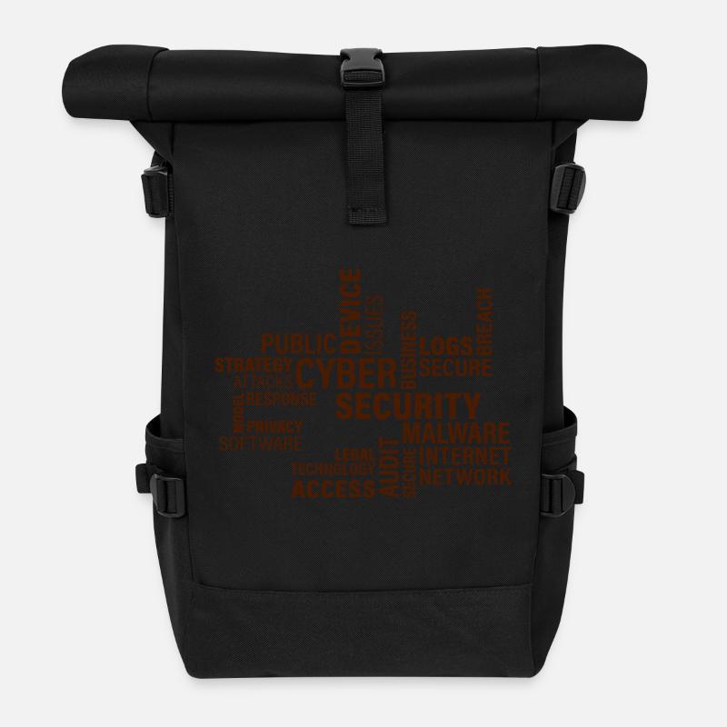 Cyber Security - Rolltop Rucksack - Schwarz