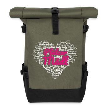 Herzl: Pfälzer Mädl - Rolltop Rucksack - Olive/Schwarz - Vorne