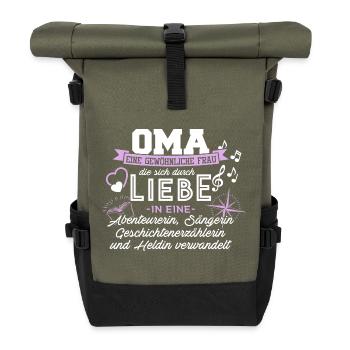 Grand-mère, une femme ordinaire se - Sac à dos roll top - olive/noir - Devant