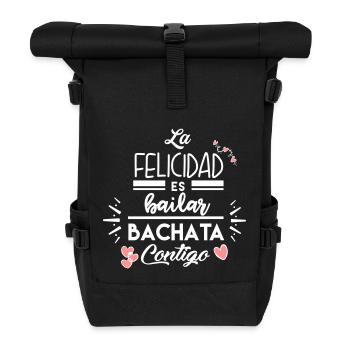 Happiness is dancing Bachata with you - Roll Top Backpack - black - Front