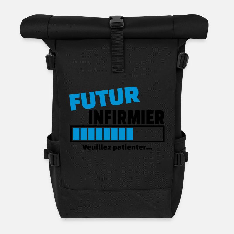 futur infirmier - Sac à dos roll top - noir