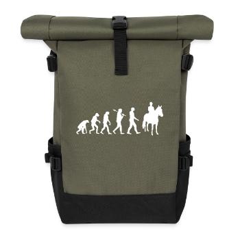 Pferde Shirt · Reiten · Pferd · Evolution · Horse - Rolltop Rucksack - Olive/Schwarz - Vorne