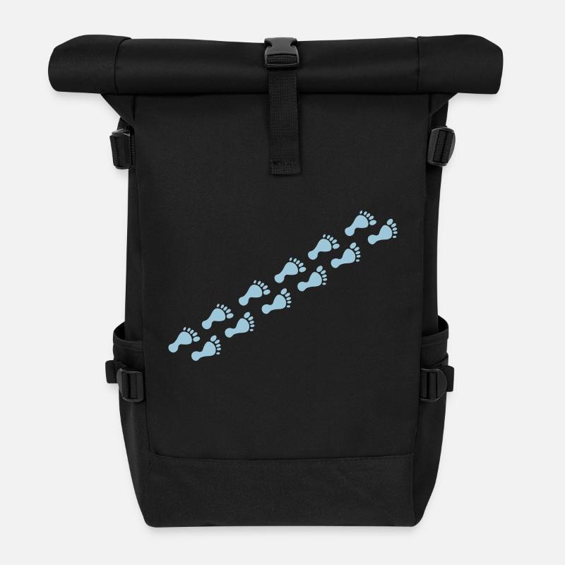 footprints - Rolltop Rucksack - Schwarz