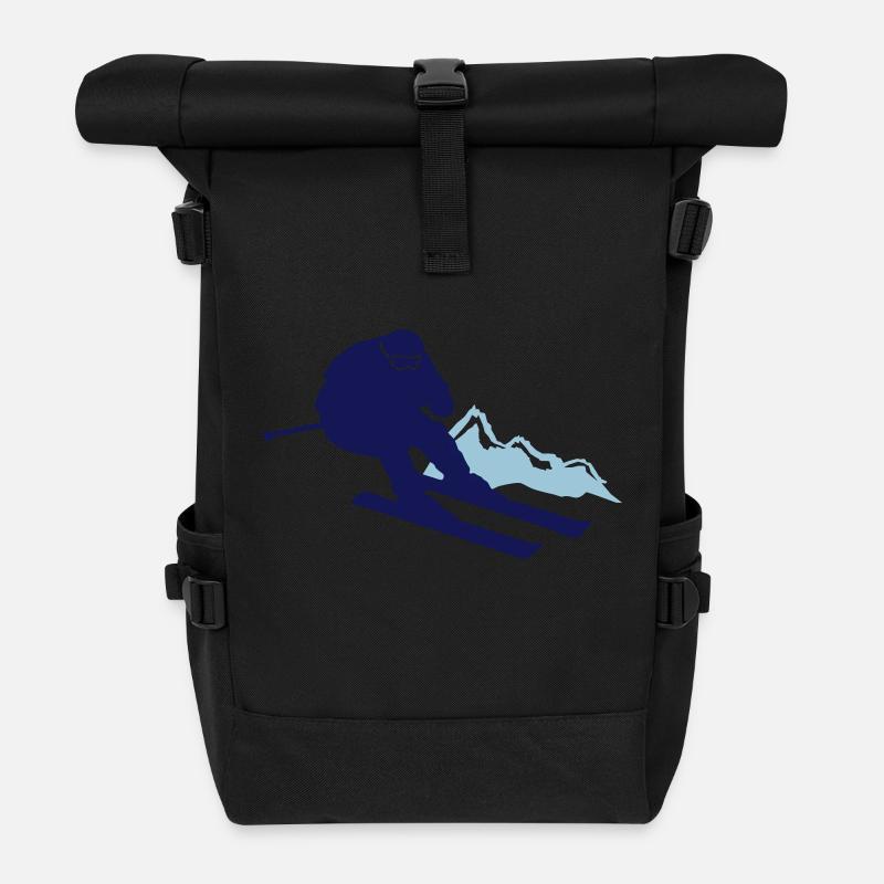 skier ski - Rolltop Rucksack - Schwarz