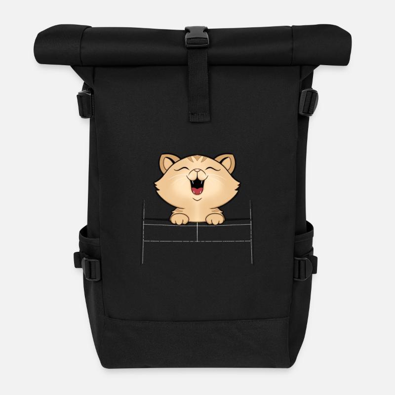 couleur chaton - Sac à dos roll top - noir